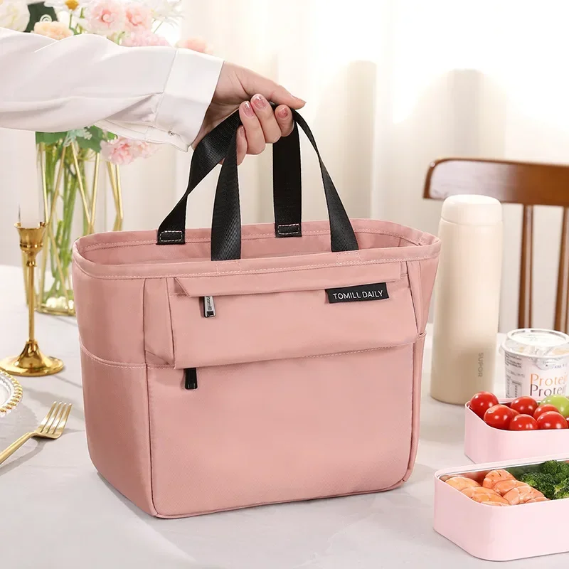 Insulated Bento Lunch Box Thermal Bag Large Capacity Food Zipper Storage Bags Container for Women Cooler Travel Picnic Handbags