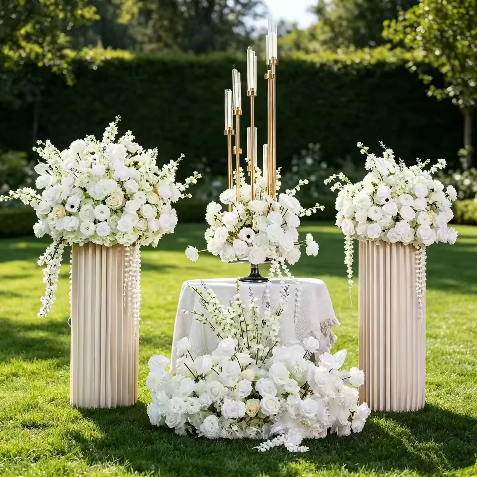 Wholesale artificial silk flowers, wedding lily of the valley rose bouquets, background decorations, wedding decoration items