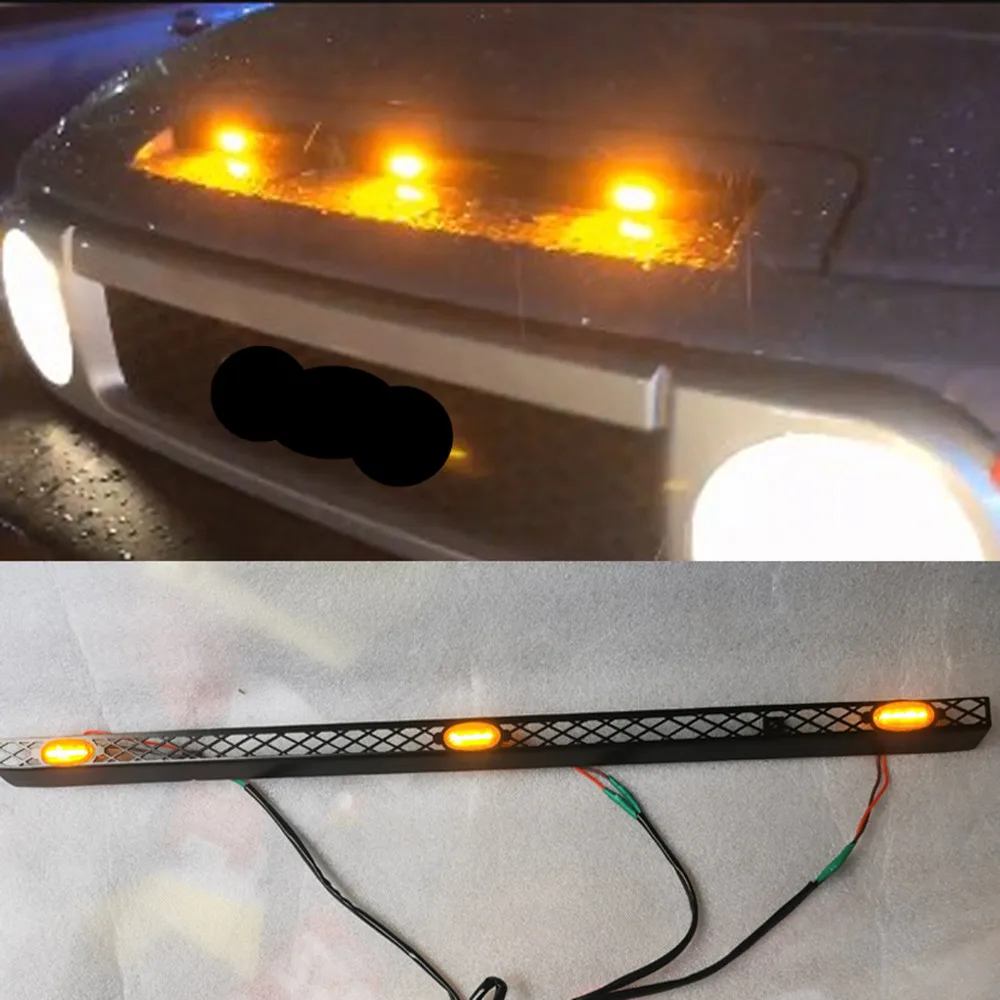 Central grille with small yellow light for Toyota land cruiser FJ Central  haze daytime running spotlight