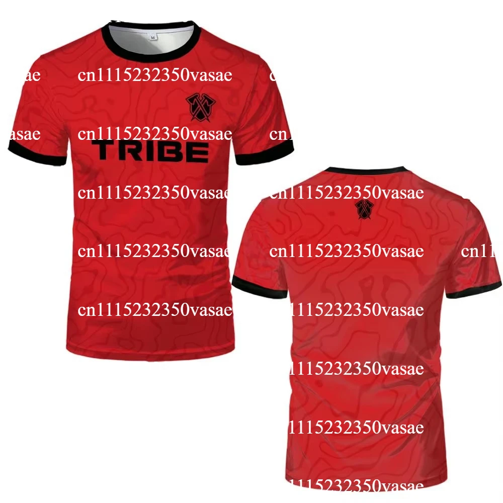 Tribe Gaming Team Black Red Jersey T-shirt Men Women Customizable Short-sleeved Tops Breathable Esports Player Training Uniform