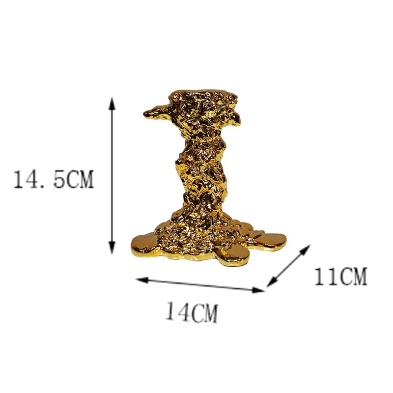 Candelabro dorado N95R, superficie chapada en resina, centros de mesa de boda con forma de fusión, mesa de comedor, decoración de muebles para el hogar Du