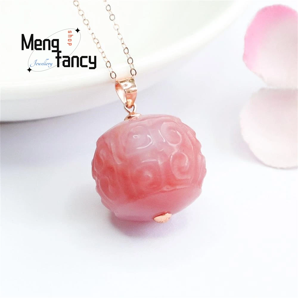 S925 Silver With Natural Salt Source Agate Retro Ripple Colorful Treasure Pendant Simple Elegant High-grade Fashion Fine Jewelry