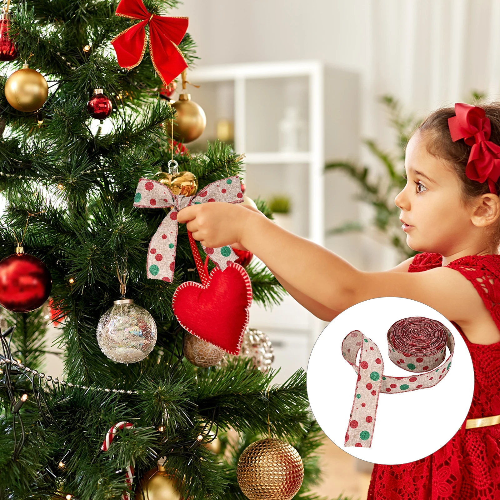 

Christmas Burlap Jute Burlap Ribbon Red High Quality Gift Packing Ribbon Roll for Floral Wreath Bow Making Xmas Decoration