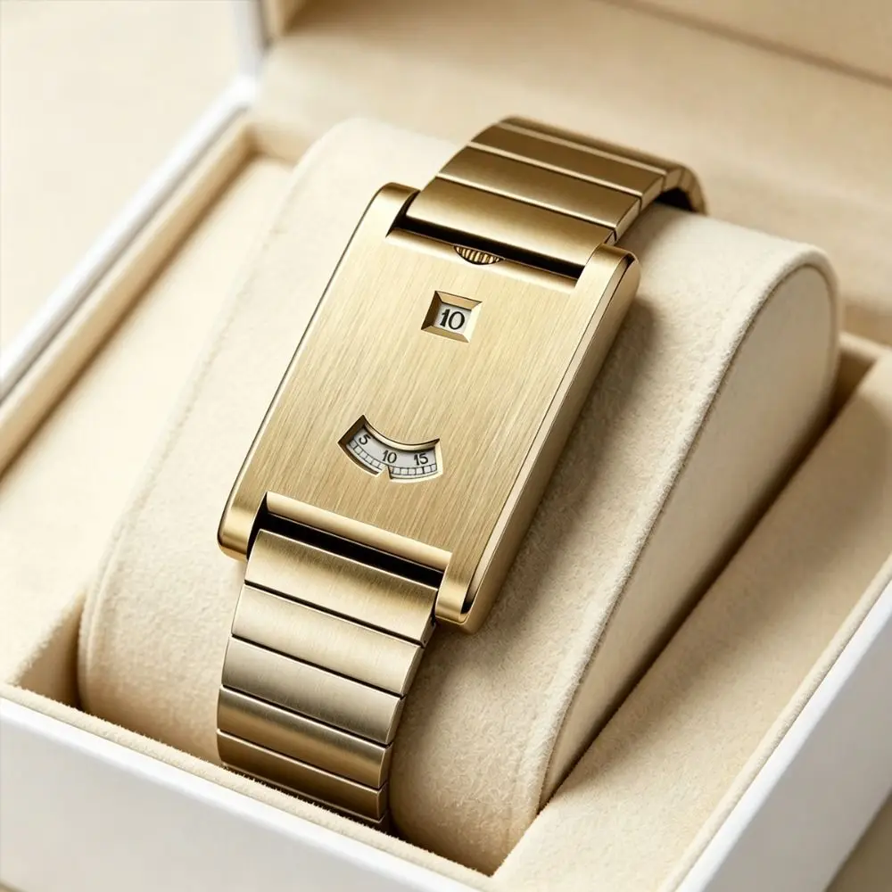 Retro Styling Quartz Watch Smooth Finish Steel Band Square Watch Stainless Steel Band Water Resistant Wristwatch Couple Matching