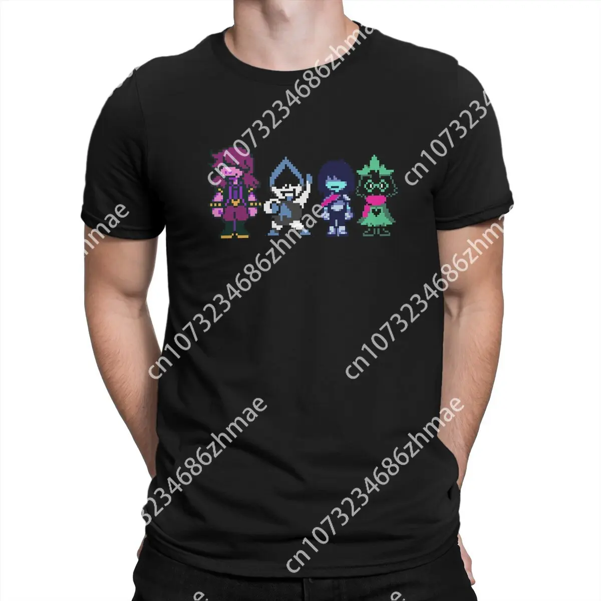 Key Roles Men T Shirts Deltarune Novelty Tee Shirt Short Sleeve Round Collar T-Shirt Gift Idea Clothes