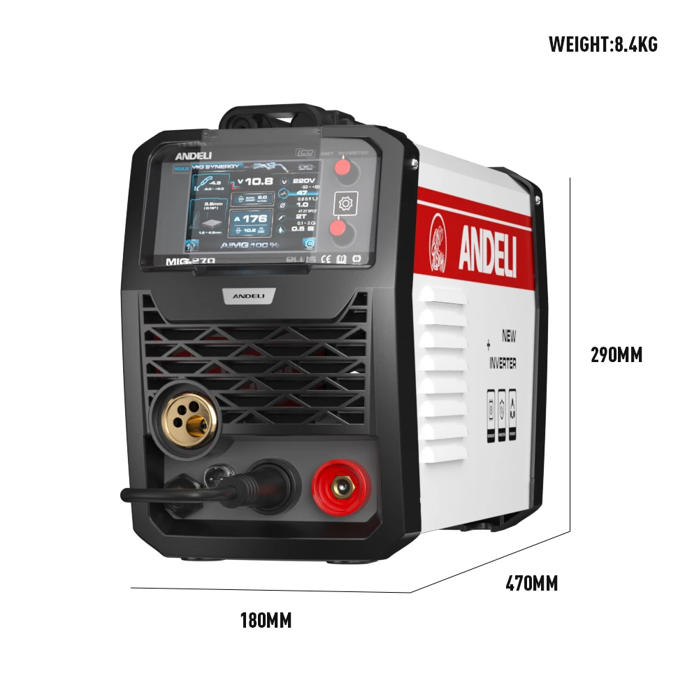ANDELI 200A เครื่องเชื่อม MIG 5 in 1 MIG/Lift TIG/Stick/Spool Gun/เชื่อมอลูมิเนียมกึ่งอัตโนมัติอินเวอร์เตอร์เครื่องเชื่อมแก๊ส Gasless
