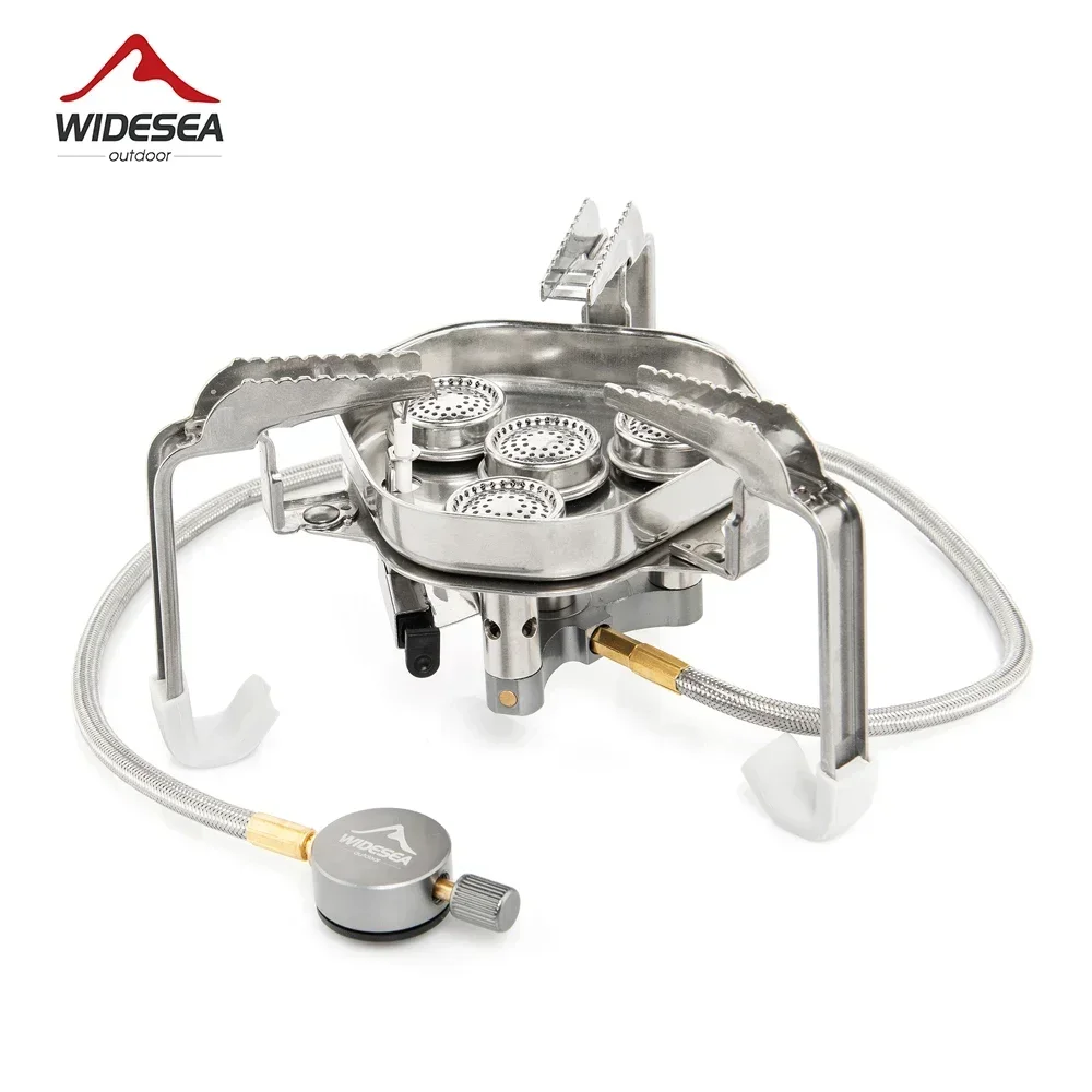 Widesea Camping Gas Stove Big Power Cookware Portable 4-in-1 Furnace Picnic Tourist Burner Barbecue Tourism Outdoor Supplies