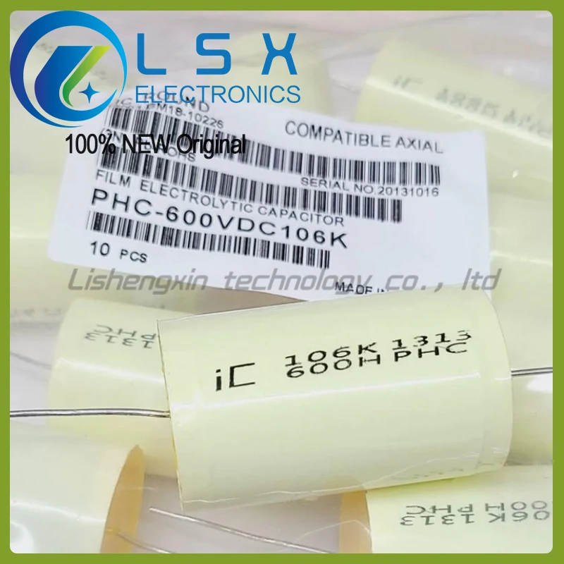 5pcs IC 600V 10uF 106 630V Audio Inductorless Through-hole Crossover Axial Zero-inductance Absorption Capacitor