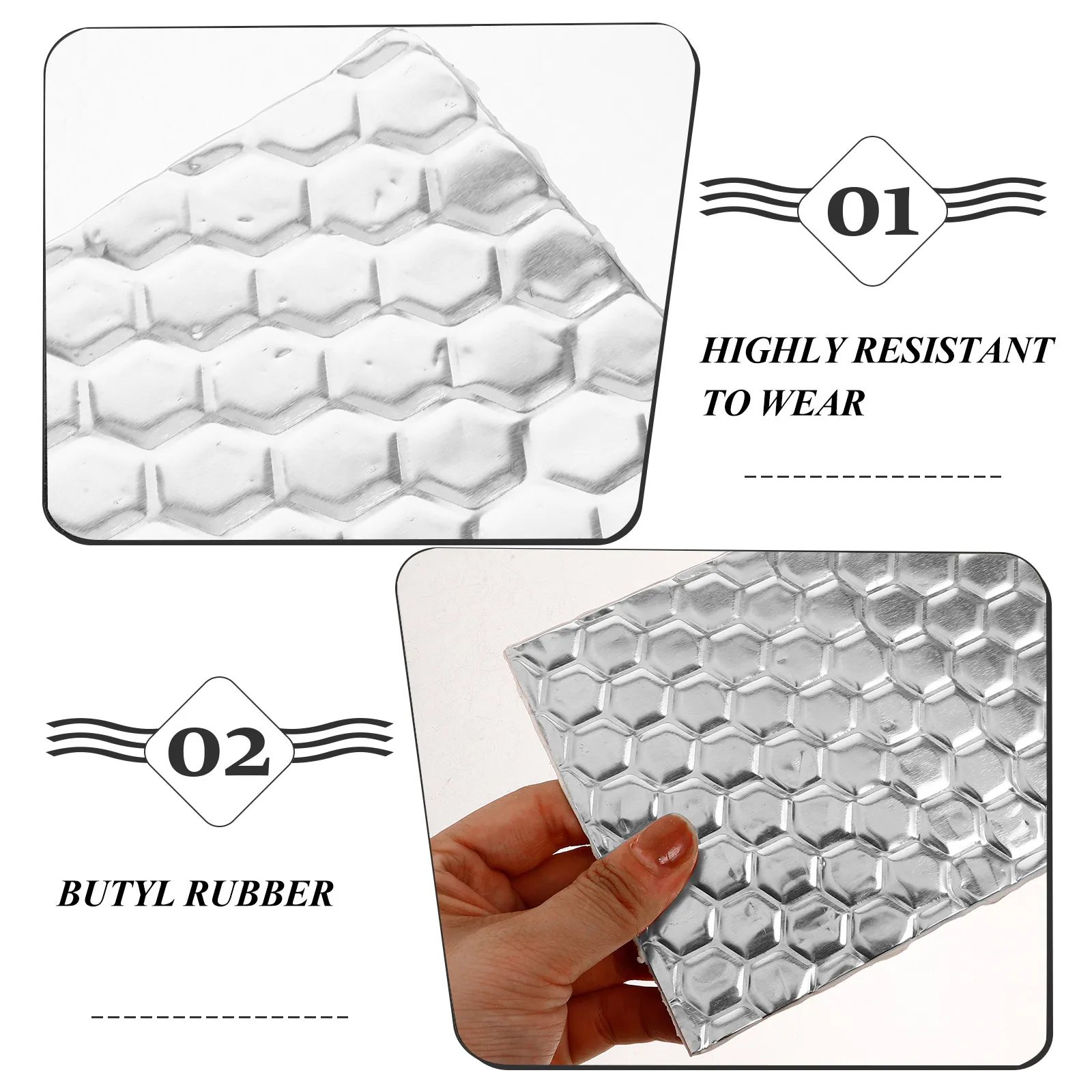 Butyl Rubber Aluminum Sound Deadening Mat for Cars Effective Noise Reduction Vibration Damping DIY Auto Sound Deadener