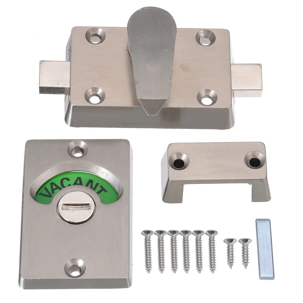 Bathroom Toilet Indicator Locks Bolt Vacant/Engaged For Bathroom WC Toilet Privacy Door Lock Latch Zinc Alloy Cover Anti-theft