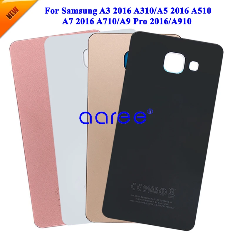 Back Glass housing For SAMSUNG A3 2016 A310 A5 2016 A510 A7 2016 A710  A9 Pro 2016 A910 Back Housing Door With adhesive