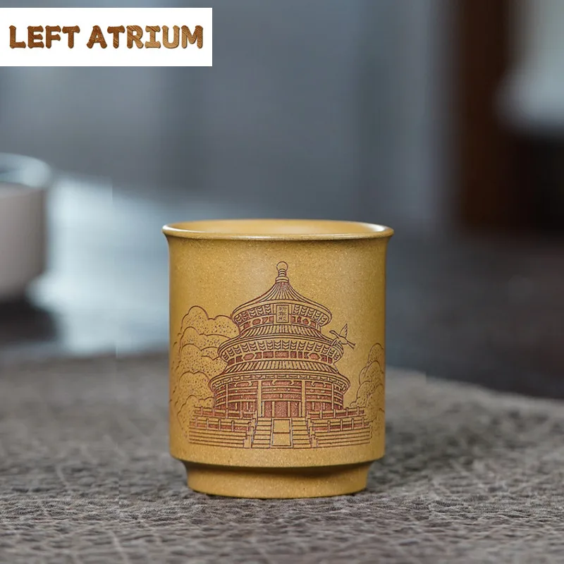 

120ml Yixing Purple Clay Palace Teacup Luxury Tea Bowl Set Of Cups Tea-tasting Fragrance Cup Chazhan Master Cups Chinese Tea Set