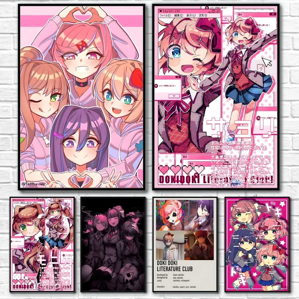 Game Dokis D-Dokis L-Literatuares Club Poster Sticky Wall Art Printing Waterproof Home Living Bed Room Bar Aesthetic Decor