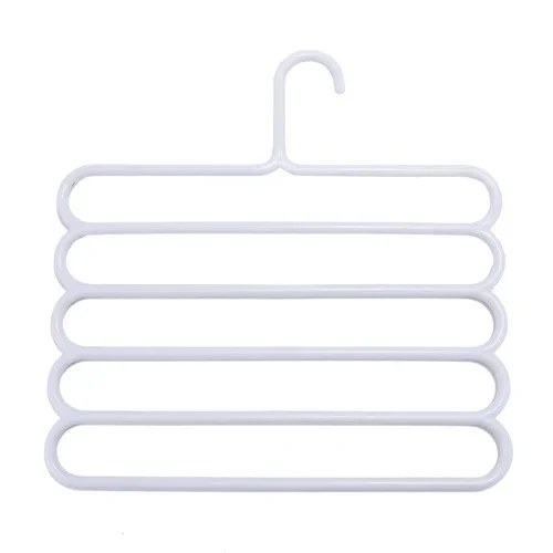Multi-laagse broekrek - ruimtebesparend, antislip en verstelbaar ontwerp voor het organiseren van kleding, sjaals en accessoires.