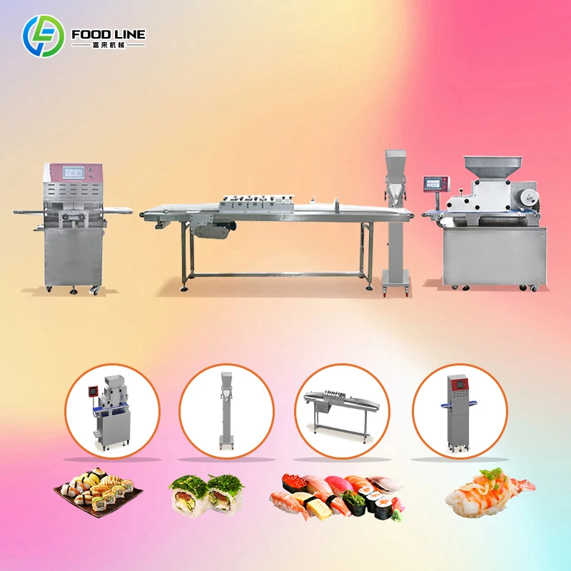 Full Automatic Sushi Roll Production Line Large Rice Hopper Cooperates With Commercial Sushi Making Production Line For Less