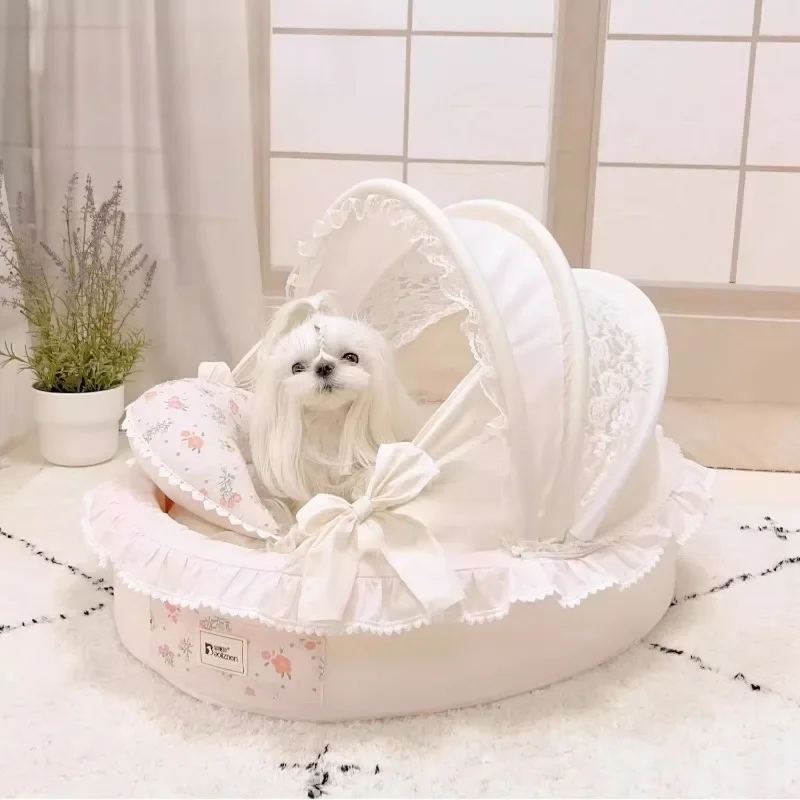 Easy Clean Detachable Pet Bed, Cute Design Cat Nest, Semi-enclosed Comfortable Pet Supplies