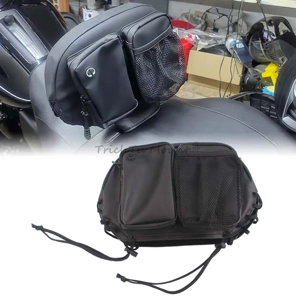 Motorcycle Backrest Bag Driver Backrest Sissy Bar Bags Rider Back Rest Seat Pocket For Touring Road Glide Tri Glide Softail Pack