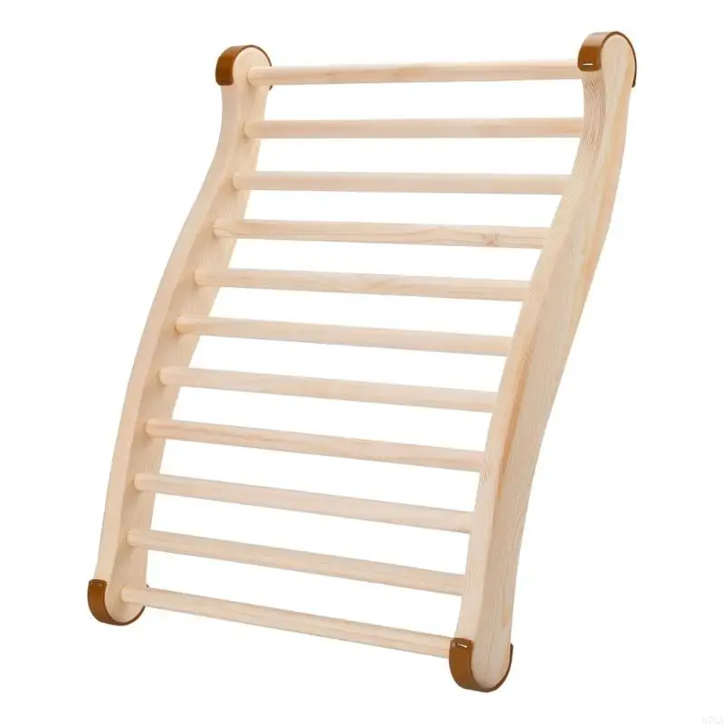 

Sauna Backrest Wooden Slip Resistant Ergonomic S-Shape Design Chair Back Sauna Accessories for Infrared Sauna 87HA