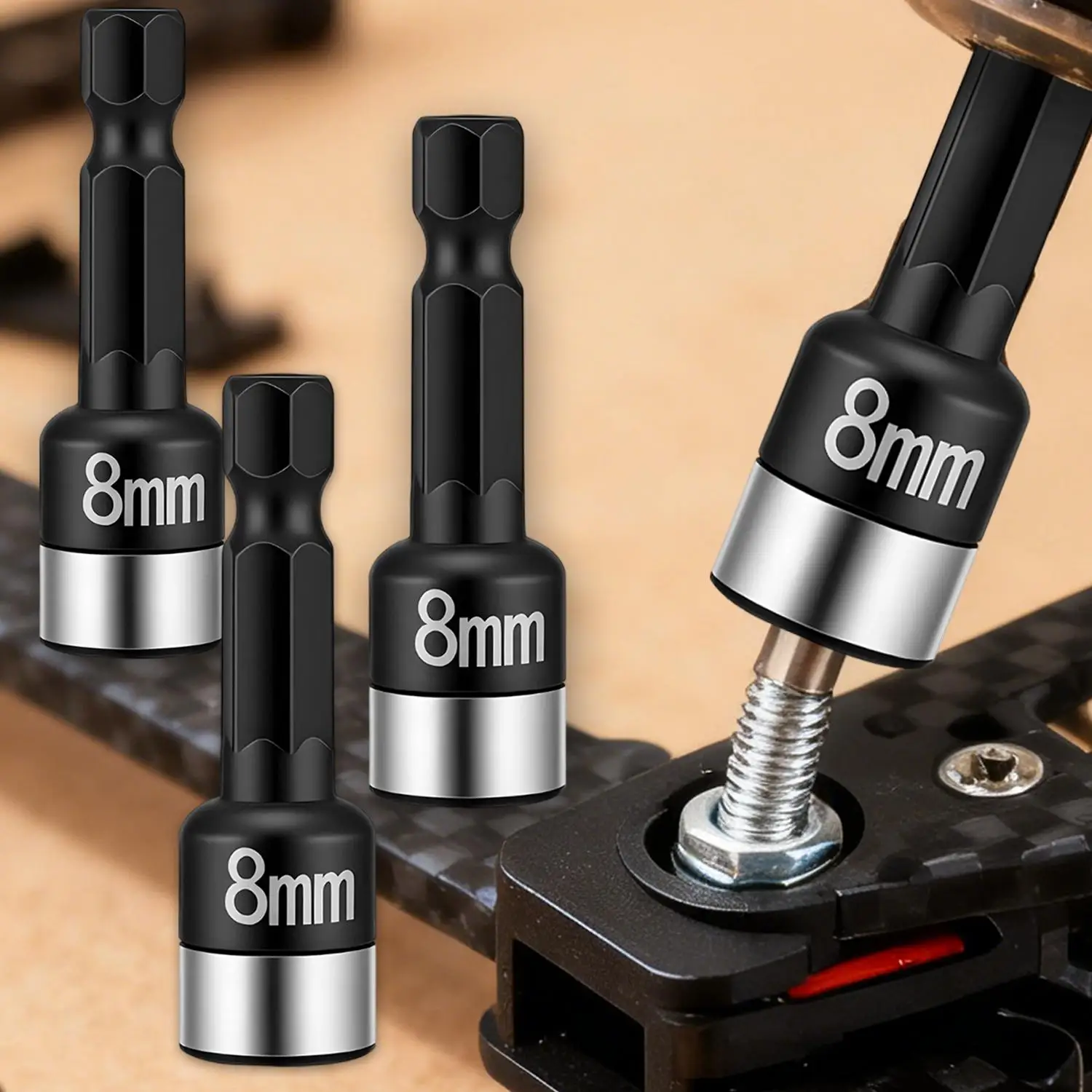 Stainless Steel Hexagonal Shank Socket Reducer Sleeve Wrench Adapter Spanner Power Drills Converter Ratchet Socket Batch Header