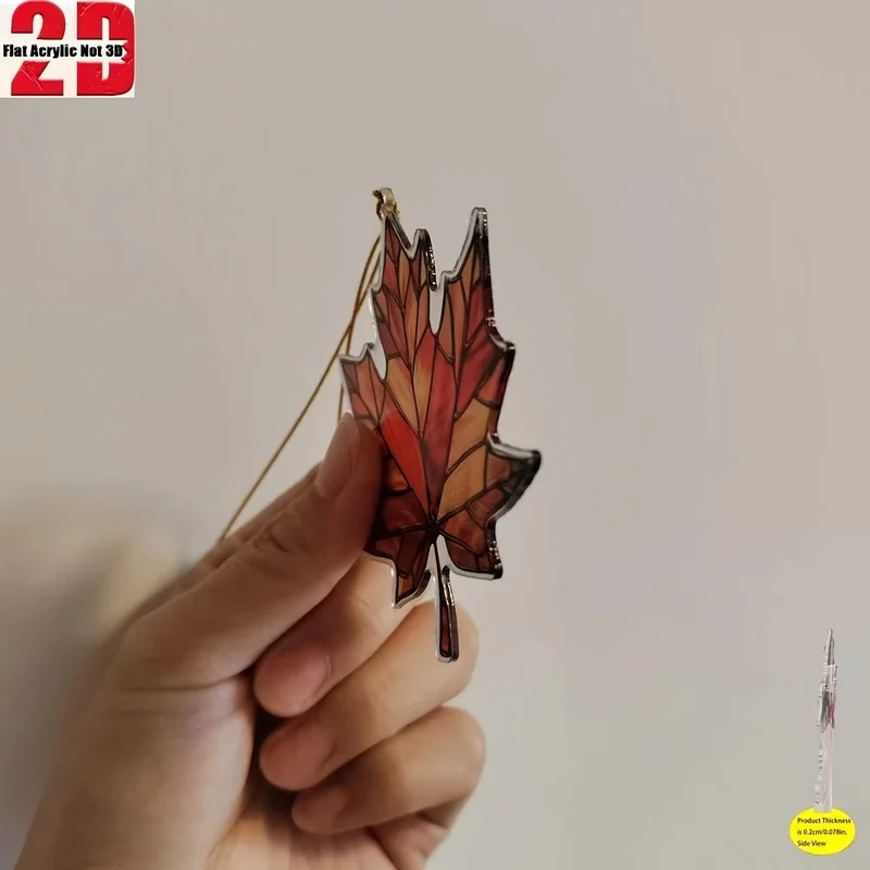 2DPlane - 3Set2DFlat acrylic maple leaf light catcher，Very Suitable Thanksgiving Day Christmas Halloween 、These plastic decorati