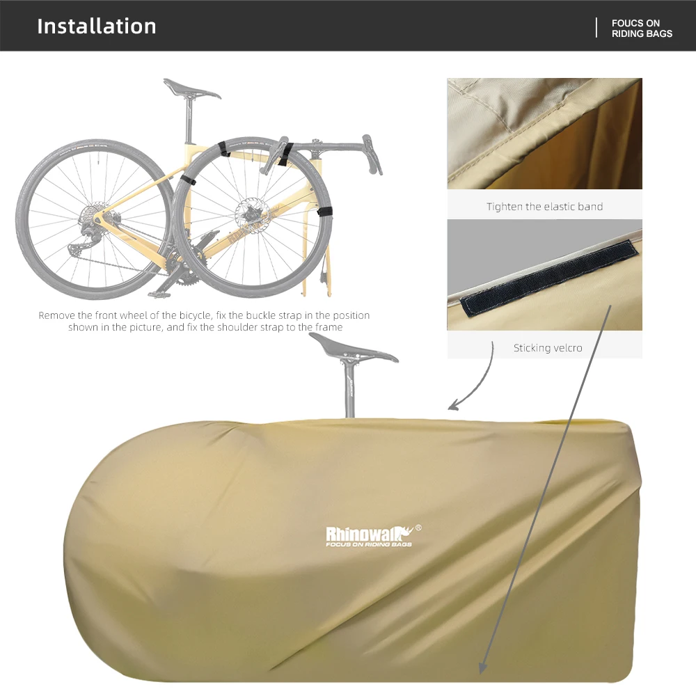

Сумка для переноски велосипеда Rhinowalk, портативная дорожная транспортировочная водостойкая сумка для хранения велосипеда для дорожного велосипеда 26-27,5 дюймов MTB 700C