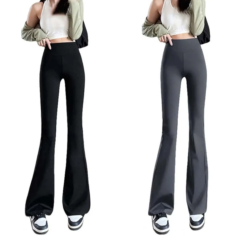 مرونة فضفاضة المرأة السراويل الطويلة عالية الخصر تجريب السراويل الرياضية اليوغا القرش السراويل أسود/رمادي الكورية نمط سراويل تقليدية النساء