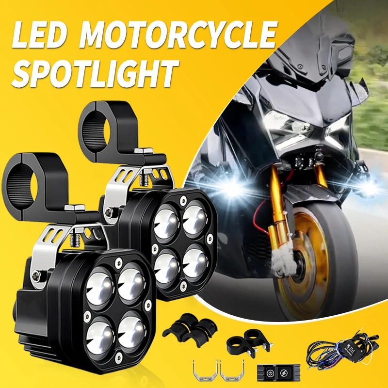 

1 комплект светодиодных мотоциклетных фар для YAMAHA TMAX T-MAX 500 530 560 TMAX500 TMAX530 TMAX560 T MAX 530 Светодиодный вспомогательный прожектор 80 Вт