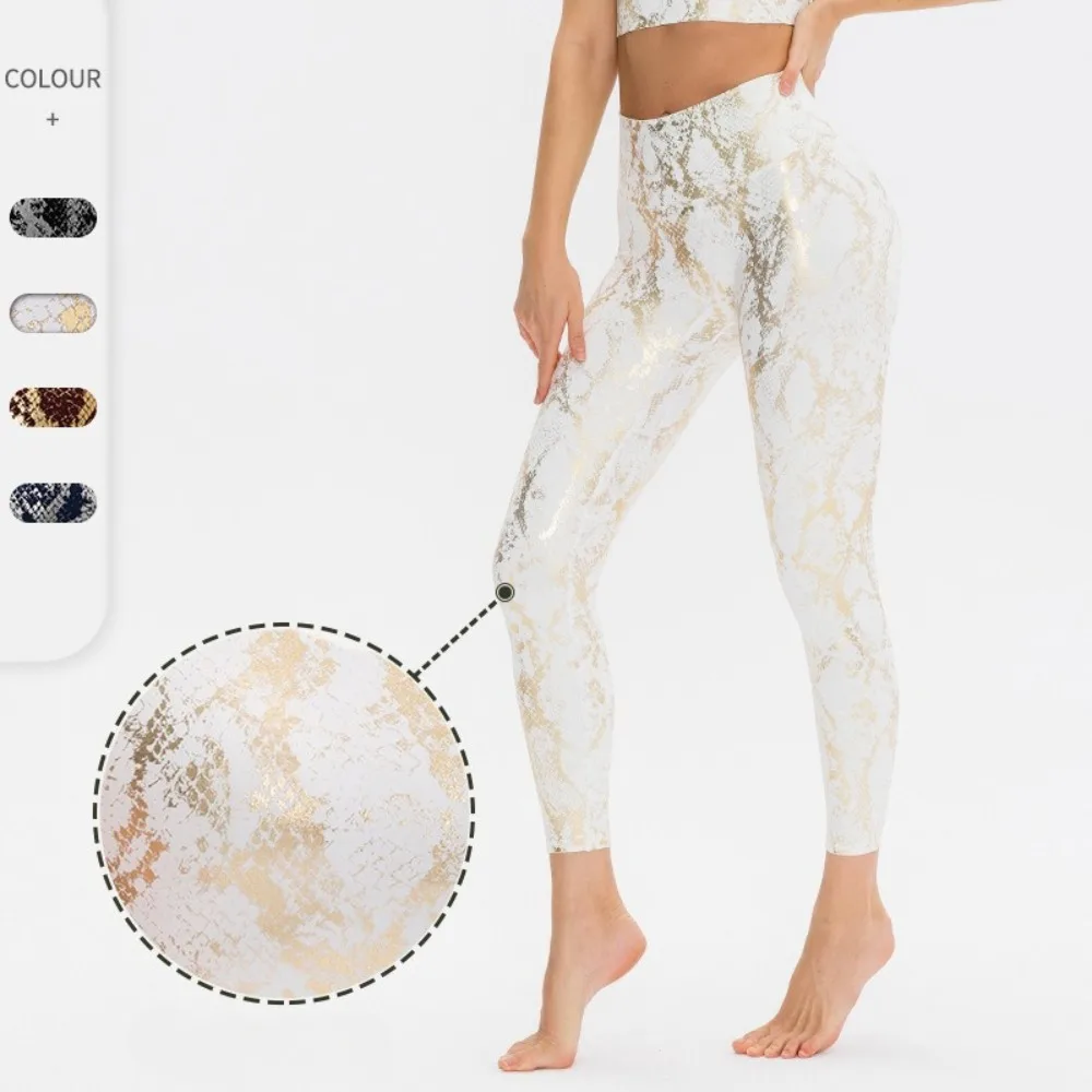

Женские леггинсы для тренировок с принтом змеиной чешуи, флисовые колготки с высокой талией и подтяжкой ягодиц