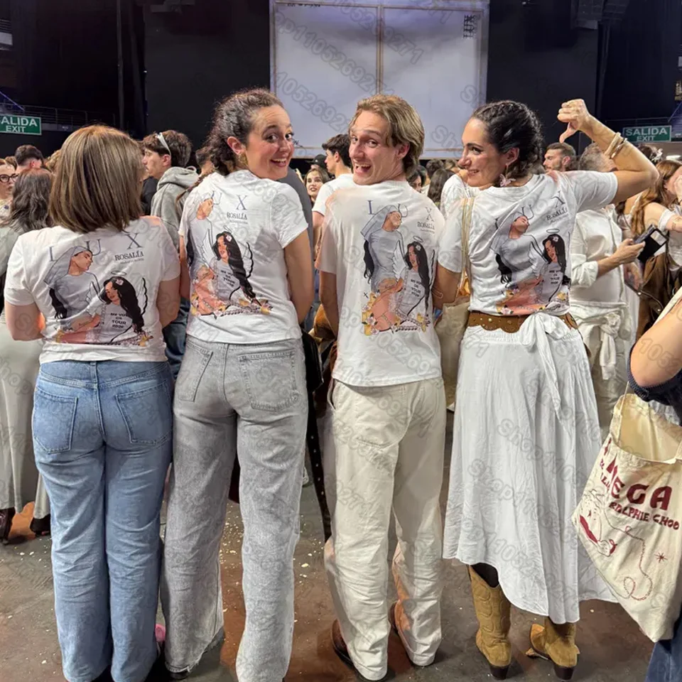 ROSALIA LUX tour 2026 T-SHIRT 2026 ROSAIA Same As Official Website High Quality Tee-shirt 100%Cotton Harajuku Round Neck TEES