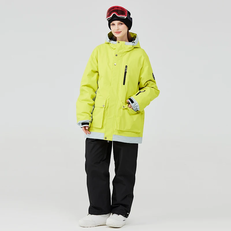 ملابس بدلة ثلج للرجال والنساء، ملابس شتوية مقاومة للماء، وزرة التزلج والتزلج على الجليد، أطقم سترة وبنطلون على الجليد #6