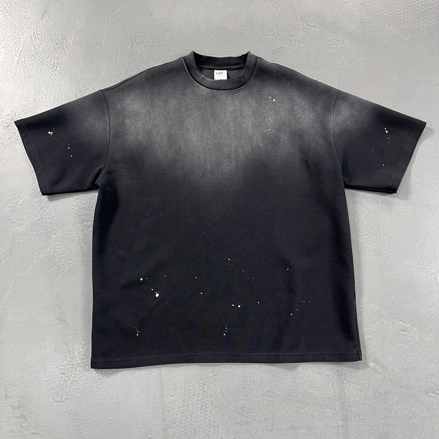 Ink Splash Tie Dye T-shirt Vintage Washed Distressed Loose Round Neck Casual Cotton Tee Summer Hip Hop Street Tshirts