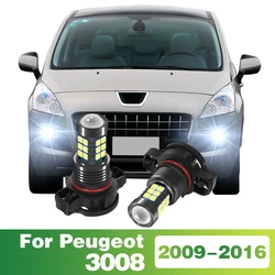 Lámpara LED antiniebla delantera para coche, accesorio para Peugeot 3008, MPV, 2009, 2010, 2011, 2012, 2013, 2014, 2015, 2016, 2 piezas