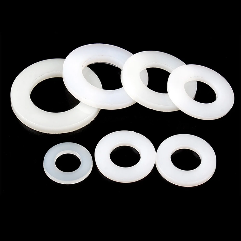 M2 M3 M4 M5 M6 M8 ~M42 Nylon Round Enlarged and Thickened White Gasket Seal Washer Plastic Insulated Wear-resistant Flat Gasket