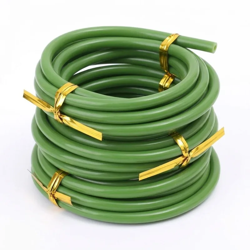 1/10M Green Tubing Roll Flower Tubes DIY Cuttable Soft Rubber Simulated Flower Stem Cover Soft Hollow PVC Tubing Floral Picks
