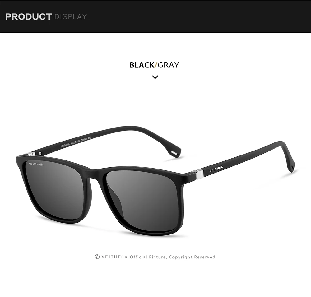 VEITHDIA Marke Männer Frauen Sonnenbrille Unisex Retro TR90 Sonnenbrille Polarisierte UV400 Objektiv Vintage Brillen Sonnenbrille Für Männliche 7521 – Detail 14