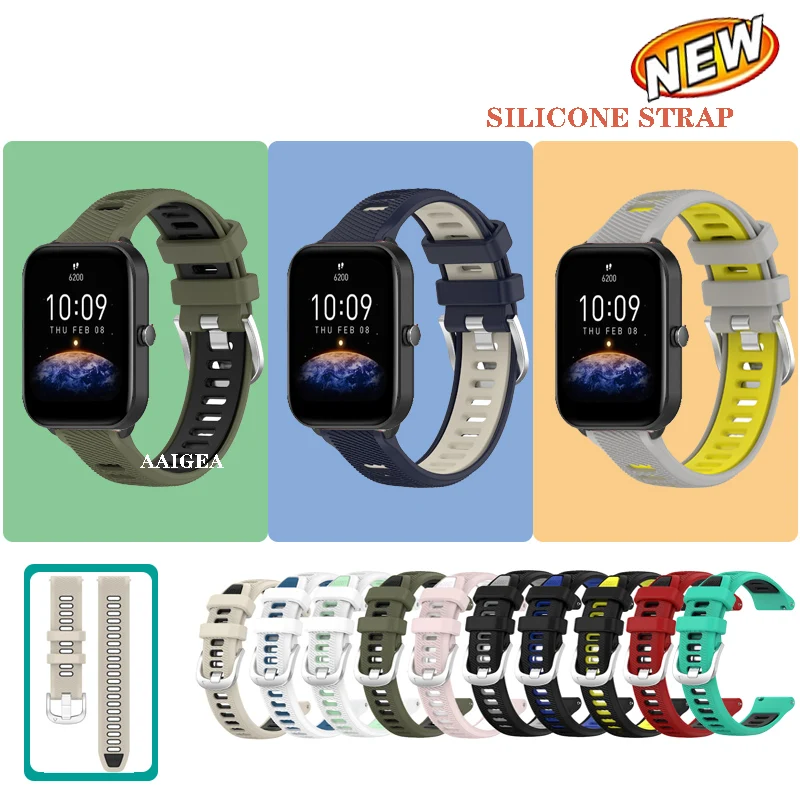 20mm Watch Band Run Silicone Strap For Huami Amazfit Bip 3 Pro Lite S U Pop