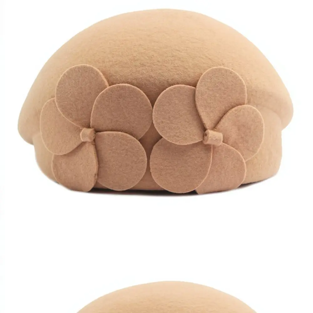 Fashion Wool Beret For Women Autumn Winter Warm Painter Cap Vintage Elegant Solid Color Soft Foldable Daily Headwear