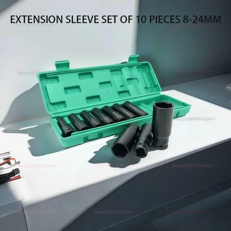 10피스 1/2인치 드라이브 메트릭 임팩트 소켓 세트, 공압 공구 수리 자동차 정비소용 딥 유니버셜 소켓