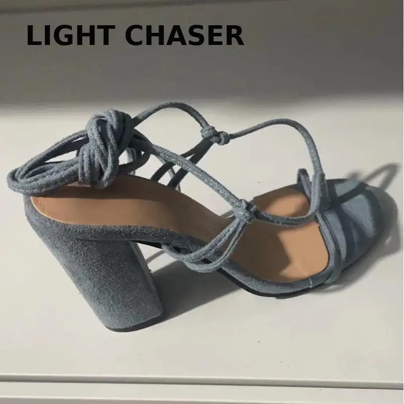 Summer New Sandals Sexy Pumps Thick Heels With Thin Straps Women's Sandals Large Size Fashion Flip-flops High-heeled Sandals 43