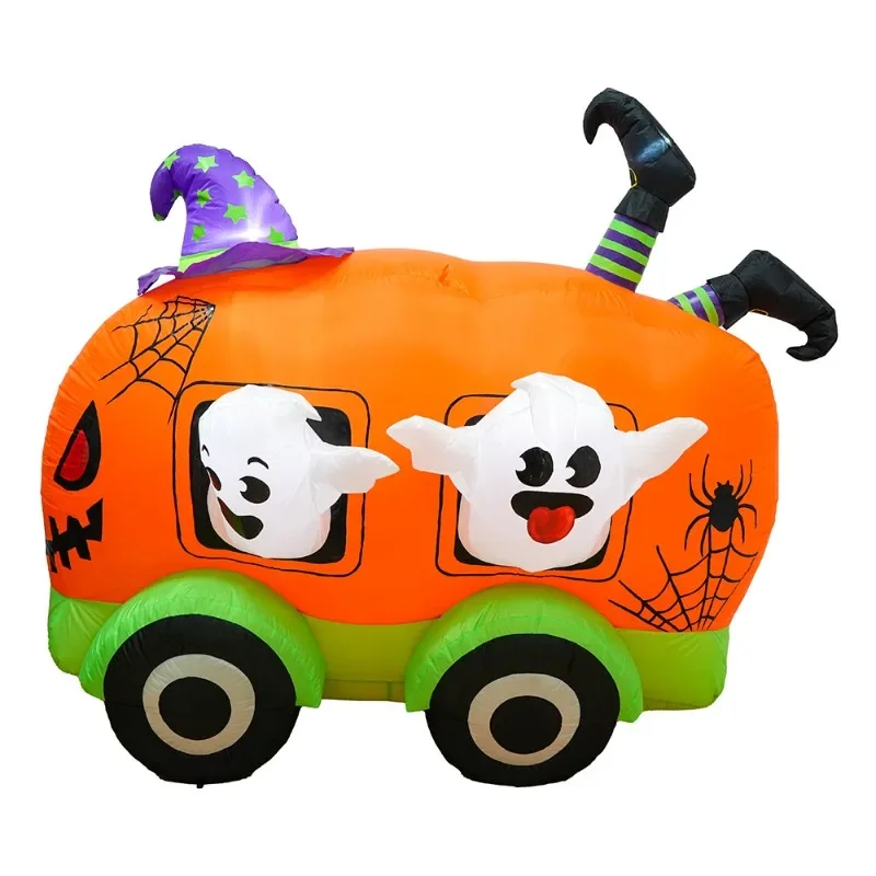 Halloween pumpkin car air model courtyard decoration, atmosphere arrangement 1.5 meters air model pumpkin devil ornament