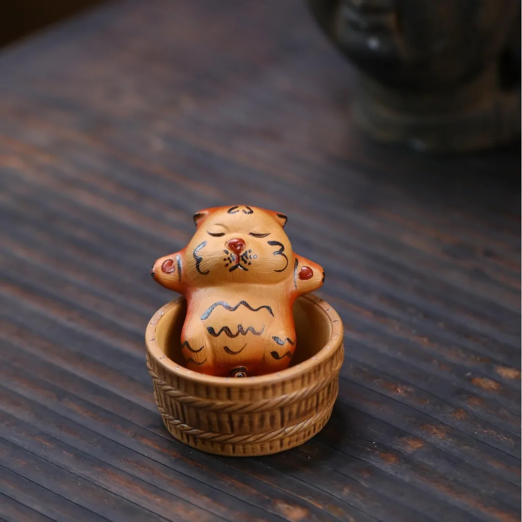 Yixing Zisha Clay Ornament, Fine Piece That Can Be Nurtured And Played With, A Fun Tea Table Pet In Zodiac Sign Of The Tiger