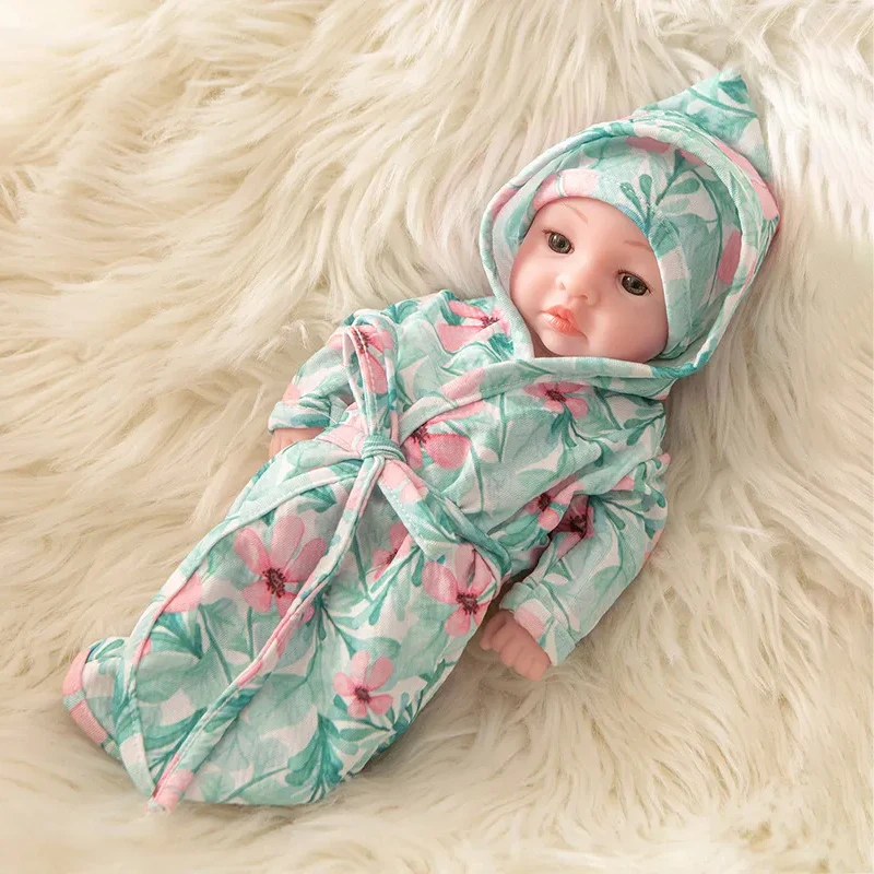 Mini 10Inch/25CM Baby Doll Cute Cuddle Soft Washable Robe Pajamas Lifelike Playmate Simulation Reborn Toddler Girls Toy Gift