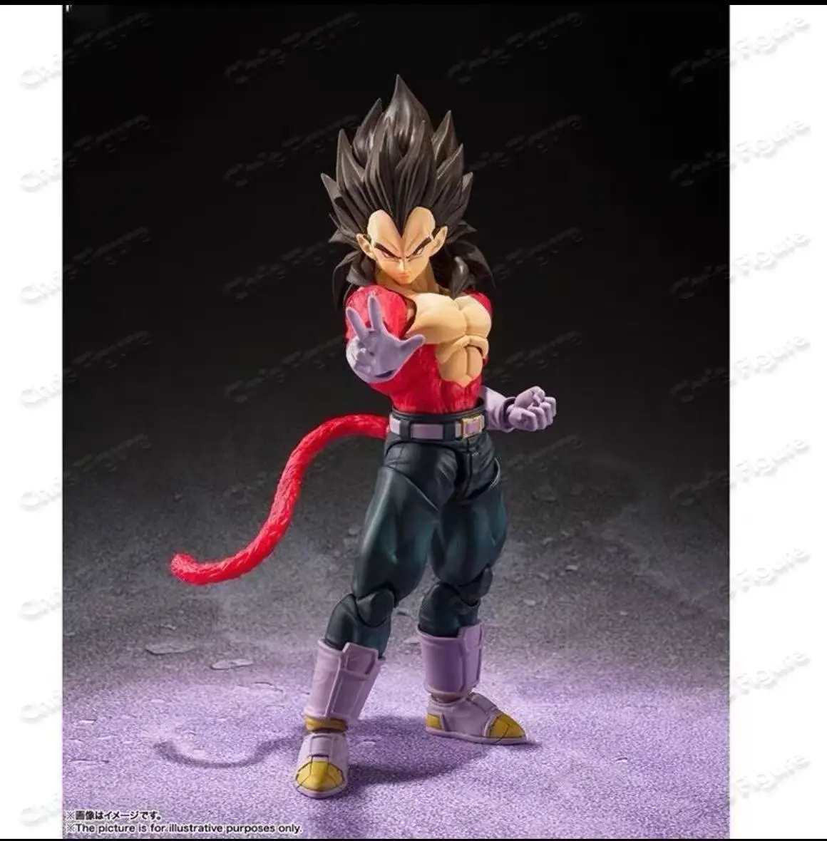 In Stock Official Bandai S.H.Figuarts Super Saiyan 4 Vegeta Reissue, Dragon Ball: The Red Ribbon Army Battle Movable Figure