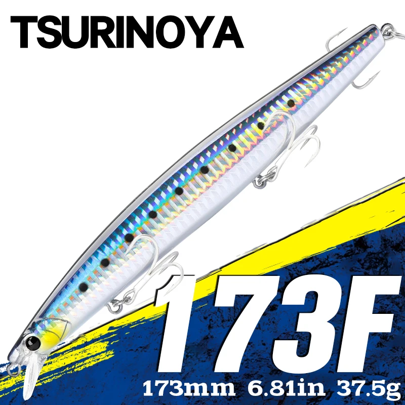 TSURINOYA Ultra-long Casting Floating Minnow STINGER 173F 173mm 6.81in 37.5g Saltwater Fishing Lure Artificial Large Hard Baits