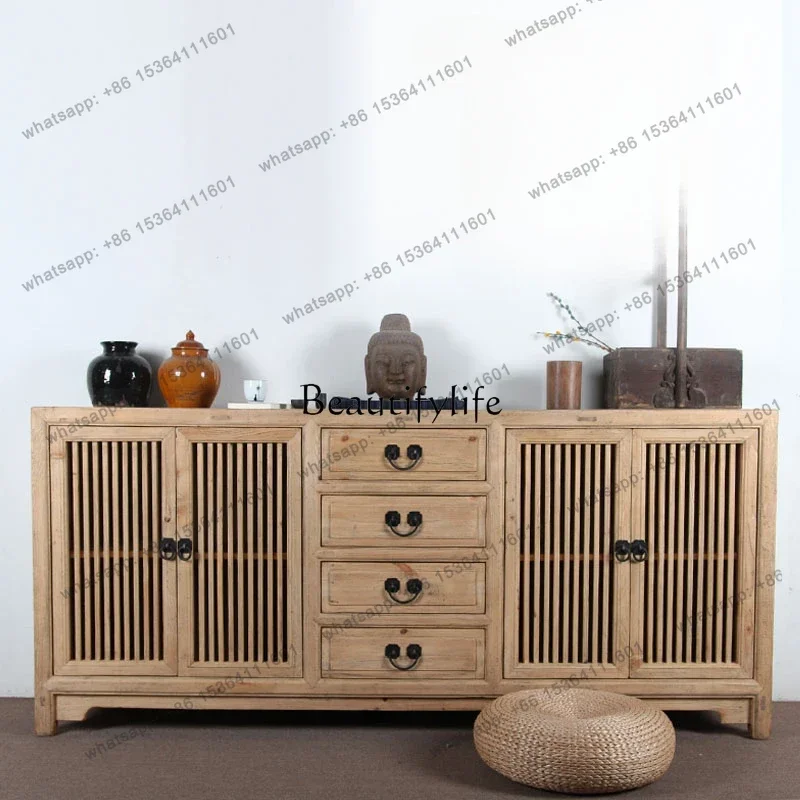 New Chinese Meal Side Storage Cabinet Simple Hollow Tea Cabinet