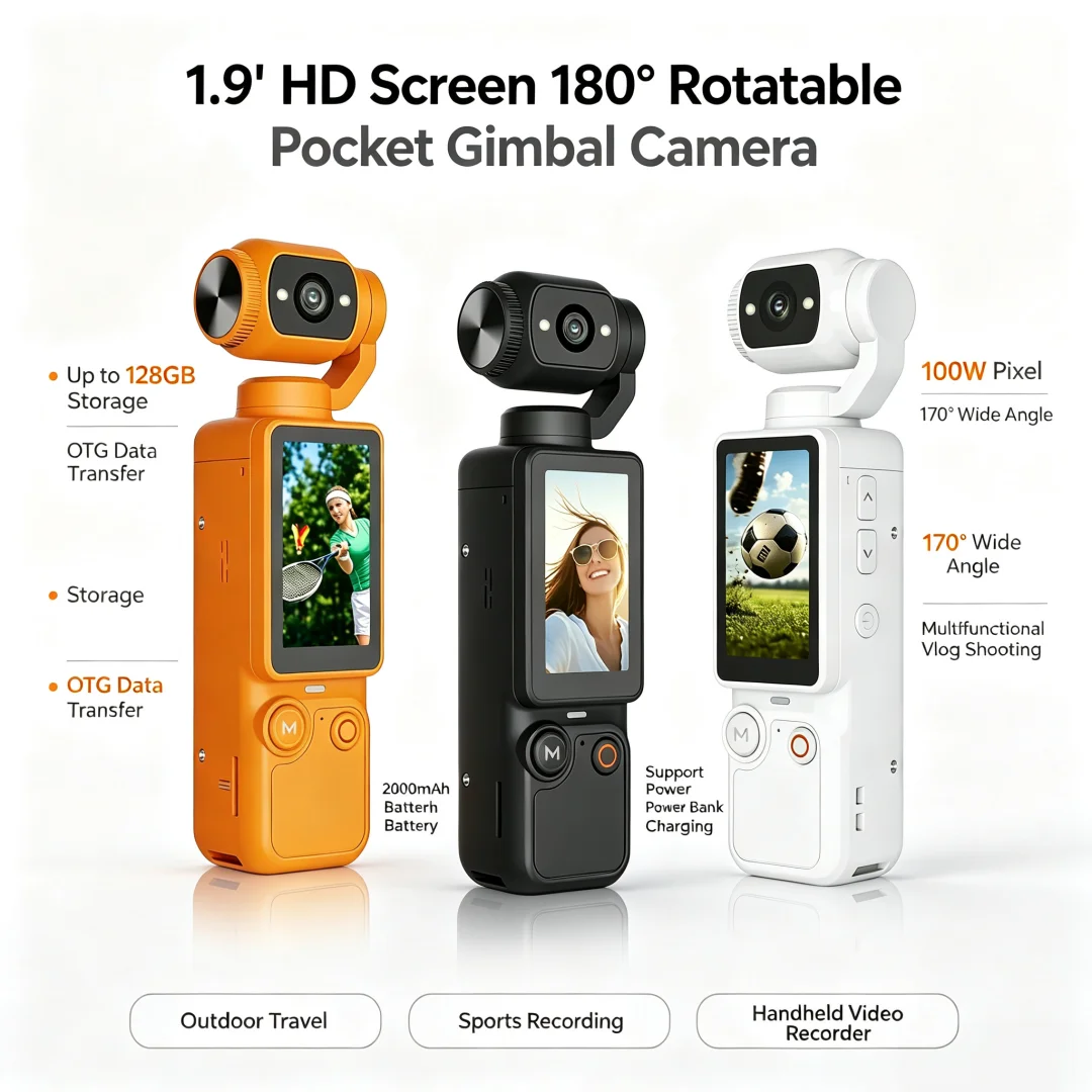 Portable Pocket Gimbal Vlog Camera 1.9