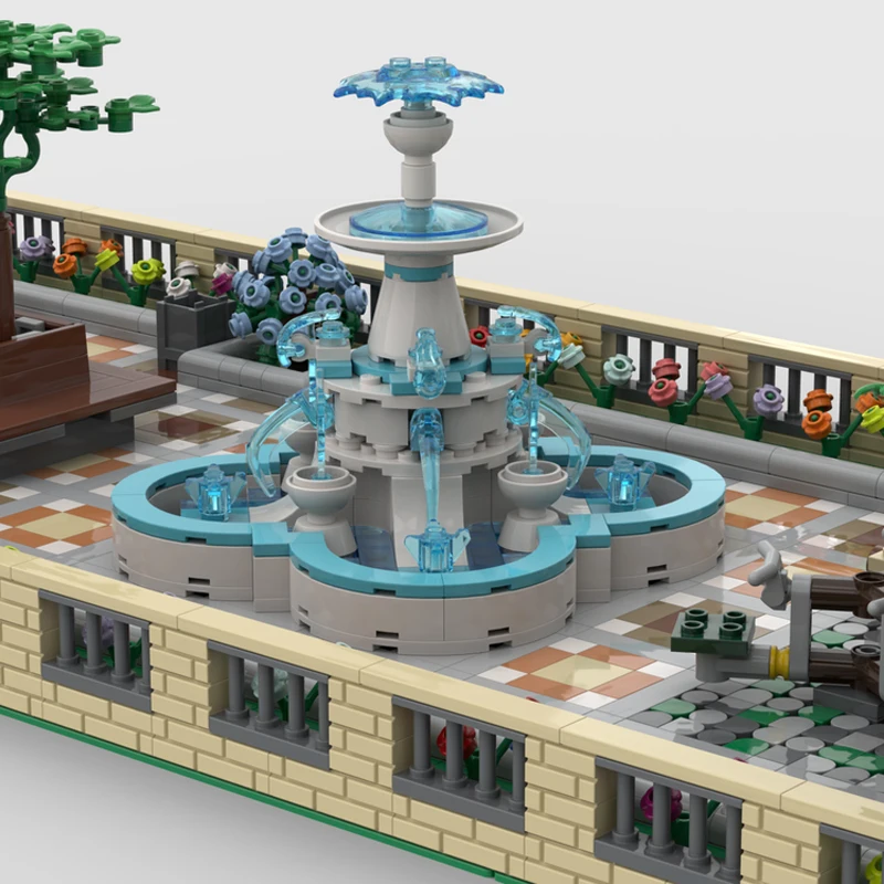 2327 pièces de construction modulaire, parc urbain MOC, conception de blocs de construction modulaires personnalisés, modèle éducatif, jouet de bricolage pour garçon, cadeau de festival