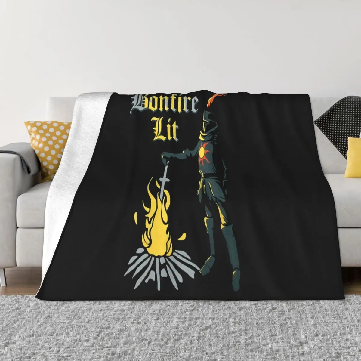 Dark Souls Mens Bonfire Lit Knight Lighting Fire Image Women Men High Quality Boy Throw Blanket