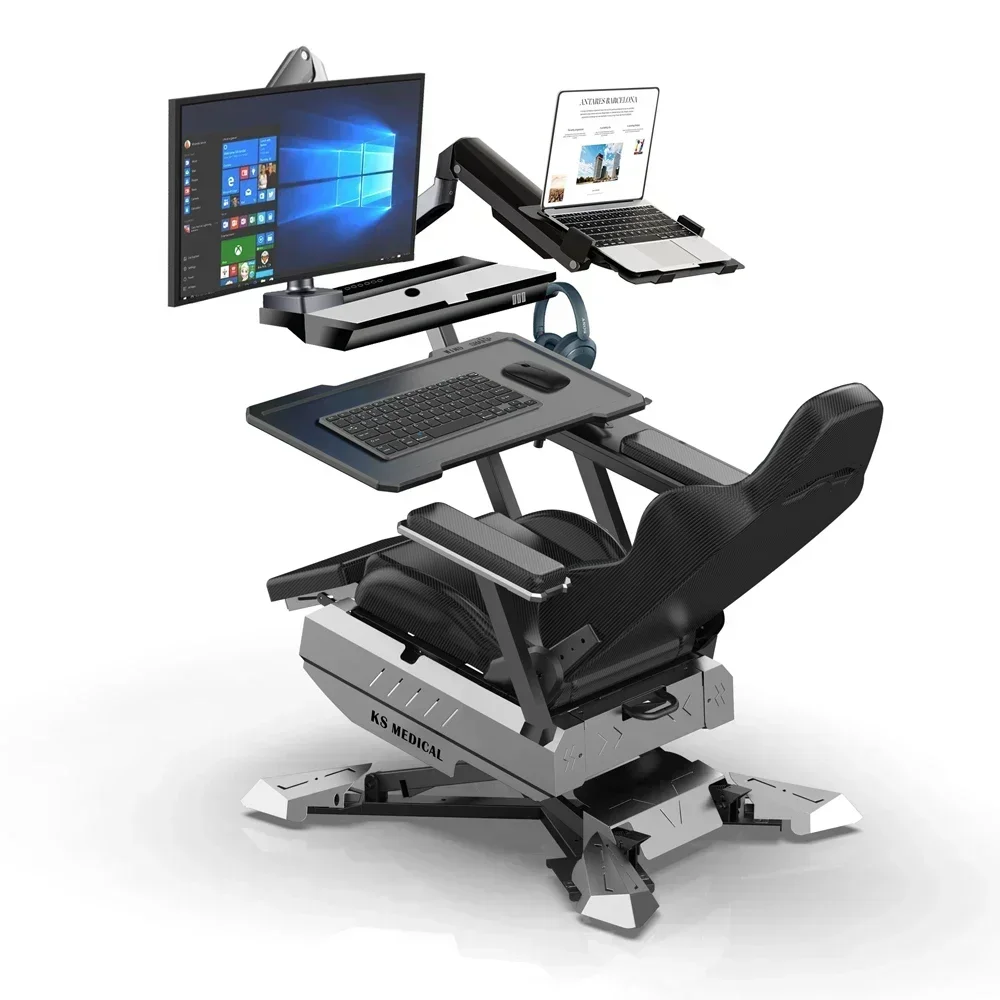 Gaming Chair Gamer Workstation Recliner Cockpit Zero Gravity Gaming Computer Chair Cockpit Work and Play in Style