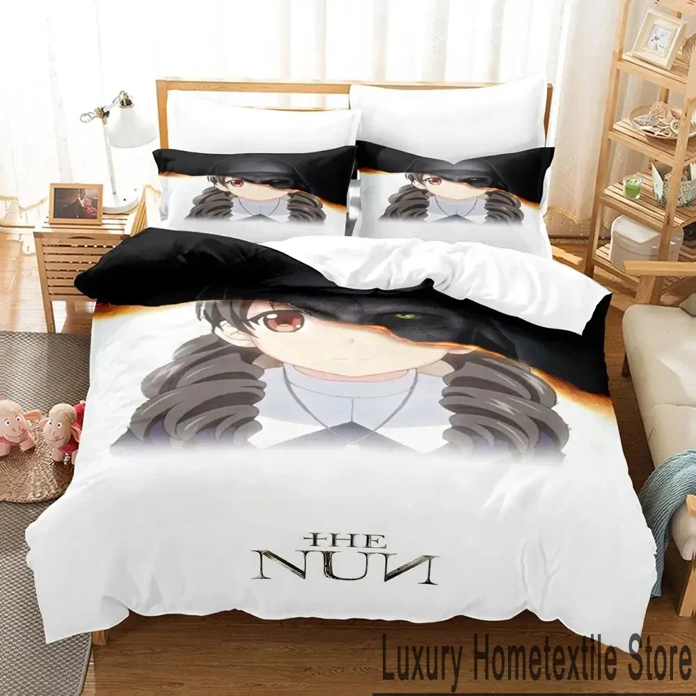 

Anime The Nun Bedding Set Duvet Cover Bed Set Quilt Cover Pillowcase Comforter king Queen Size Boys Adult Bedding Set